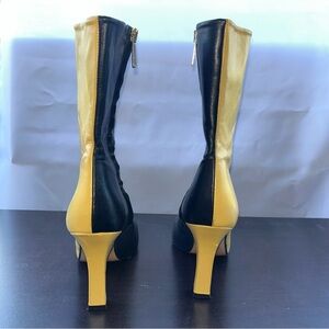 Zara kill bill state Two-Tone Black and Yellow Heeled Boots